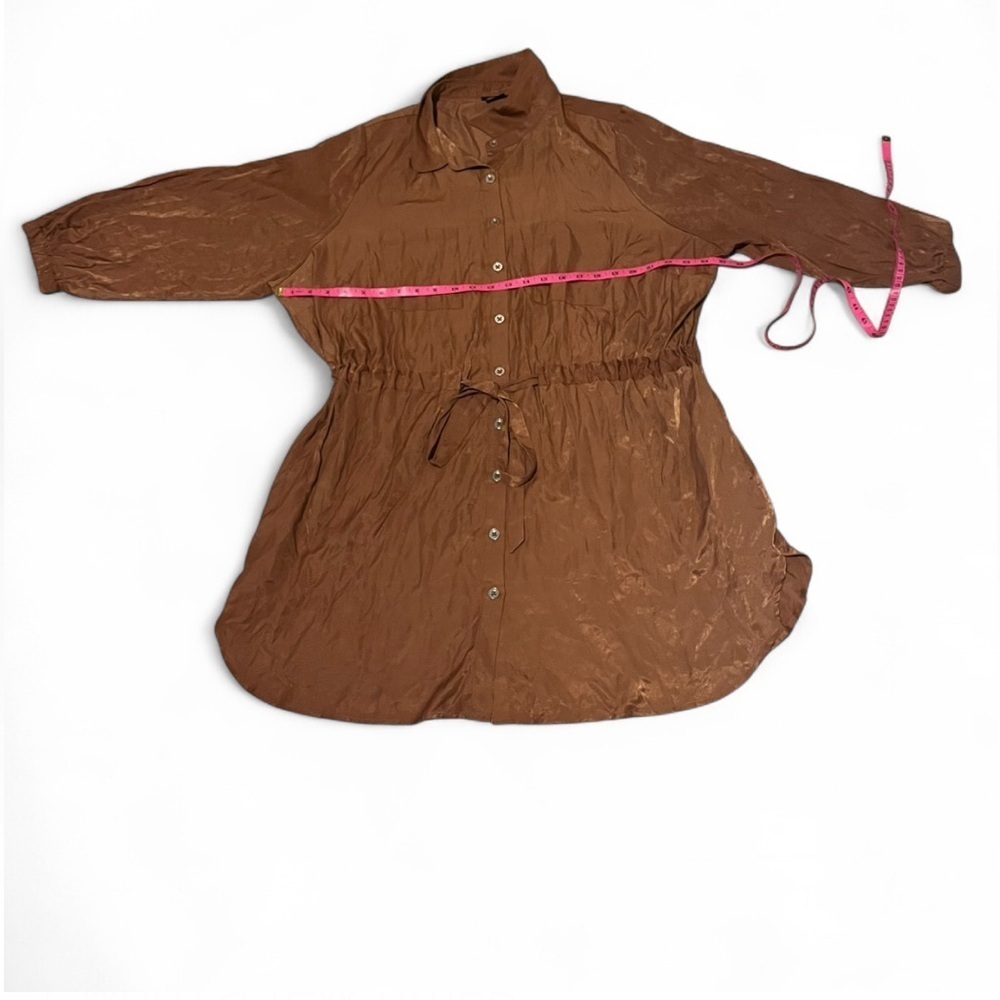 City Chic Plus size long sleeve belted tunic/mini dress, Size 18. Toffee Brown. - Picture 3 of 7